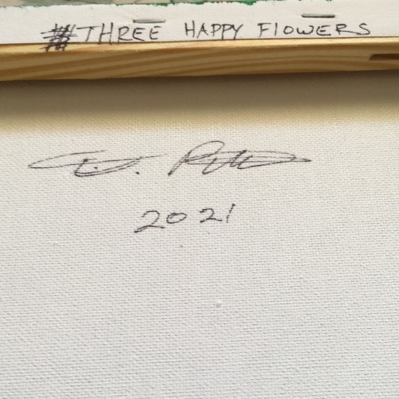 Original Painting Flowers Floral Wall Art on Canvas 20"x16" - Picture 15 of 15